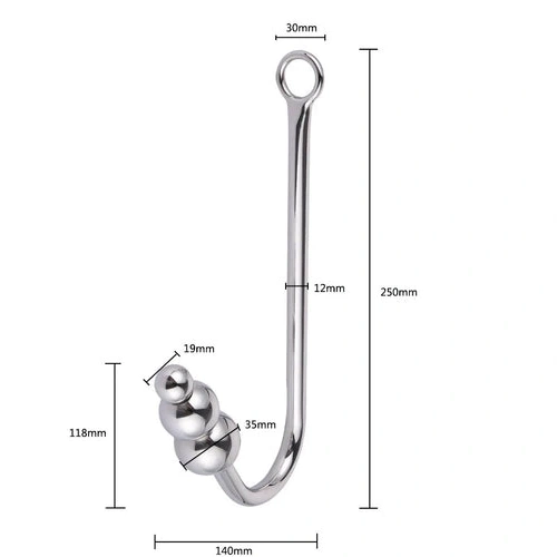 Anal Hooks 5334 Beaded Hook with Elegant Cuffs and Anal Collar 1007